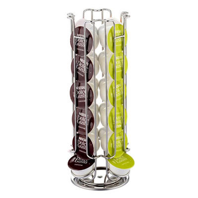 

Metal Coffee Pod Holder Iron Chrome Plating Stand Coffee Capsule Storage Rack for 18pcs Dolce Gusto Capsule