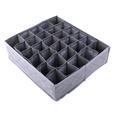 

30 Cells Foldable Bamboo Charcoal Underwear Socks Drawer Storage Box Home