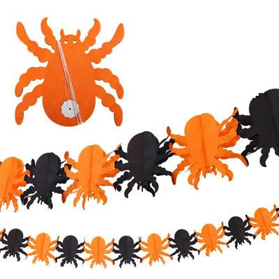 

Halloween Spider Pumpkin Scary Garland Halloween Paper Haunted House Prop Christmas Paper Garland Tree House Party Decorations