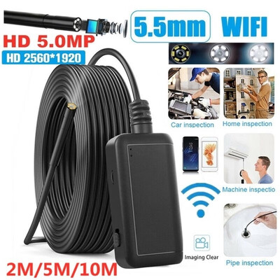 

NEW 2510M 55mm 50MP Wireless Endoscope 25601920 WiFi Inspection Camera IP67 Waterproof Wireless Borescope