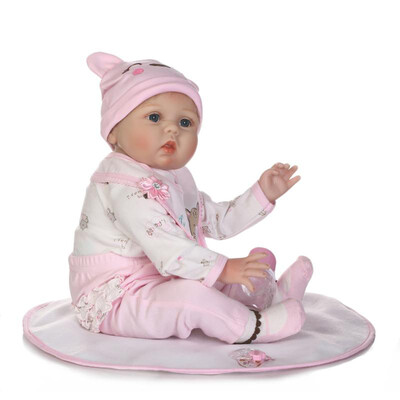 

22in Reborn Baby Rebirth Doll Kids Gift Blond Hair Pink Kitty