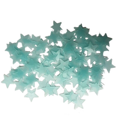 

3D Stars Plastic Wall Sticker Glow In Dark Luminous Fluorescent Home Decor Decal Wallpaper Decorative Special Festivel 100pcs