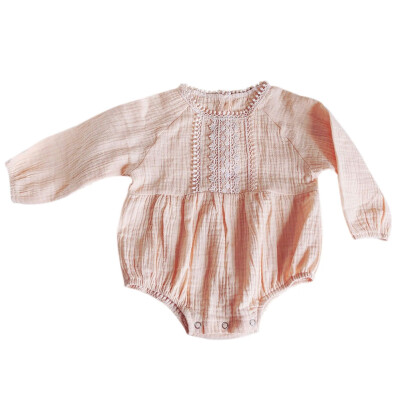 

2019 Autumn Infant Baby Girls Boys Long Sleeve Lace Design Rompers Kids Bodysuit Jumpsuit Outfits