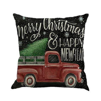 

Christmas Linen Waist Throw Pillow Case Printed Home Pillow Case Gifts Pillowcase Linen Cotton Cover