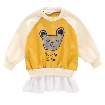 

Autumn Kids Baby Girls Clothes Tops Sweatshirts Cartoon Patchwork Design Casual Toddler Long Sleeve Outerwear T Shirt