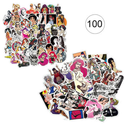 

Sexy Beauty Home Wall Luggage Sticker Graffiti Style Cartoon Sticker Self-Adhesive Decoration for Wall Furniture Random Design
