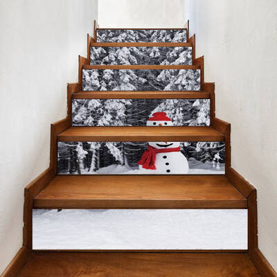 

Self-adhesive Merry Christmas Stair Stickers for Hone DIY Cartoon Wall Stickers Santa Claus Waterproof Staircase Mural 6Pcs