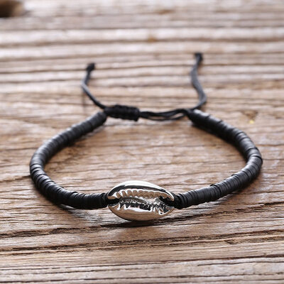 

8 Colors Handmade Shell Charm Bracelets Bangles Adjustable Braided Rope Resin Bracelets For Women Girls Summer Jewelry