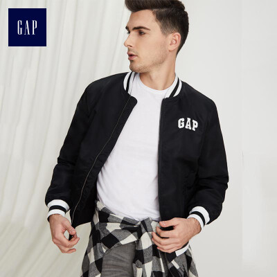 

GAP flagship store mens casual baseball uniform jacket winter mens jacket stand collar logo shirt 422315 positive black 18096A M