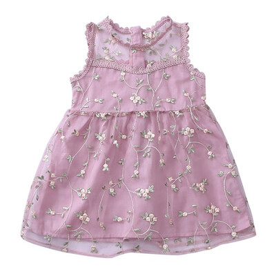 

vintage Baby Girls Dress Flower Lace Hollow Princess Kids Dresses for Girl Princess Summer Girls Party Frocks Children Clothing
