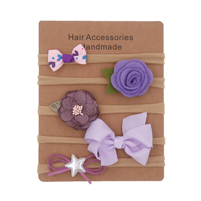 

6pcsset Elastic Flower Headbands for Baby Girls Hair Accessories Baby Girls Bow Nylon Turban Skinny Stretchy Rubber Hair ban
