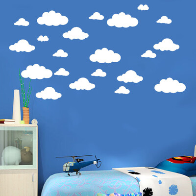 

JPGIF 31pcs DIY Large Clouds Wall Decals Childrens Room Home Decoration Art