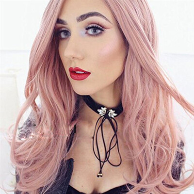 

Tailored Beige Glueless Long Natural Wavy Middle Part Synthetic Wigs For Women