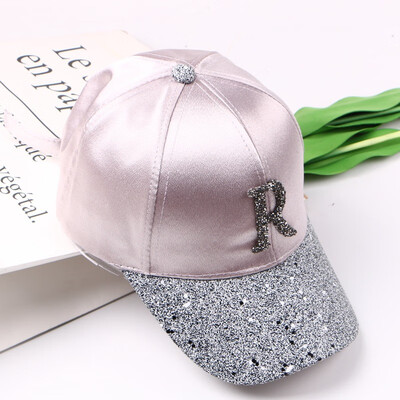 

Korean version of the hat womens letter embroidered cap spring - summer sports sun cap baseball cap 100 curved brim cap tide