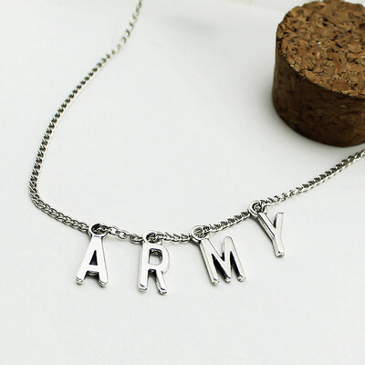 

CAR-TOBBY BTS ARMY Letter Necklace Fashion Jewelry Set Women Gift
