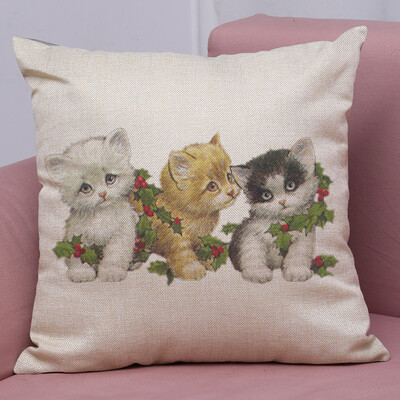 

Gobestart New Christmas Cotton Linen Pillow Case Sofa Cushion Cover Home Decor