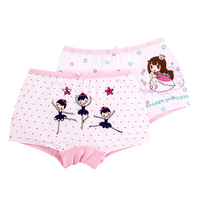 

2pcsSet Baby Girls Panties New Girls Underwear Childrens Underwear Cotton Student Four-corner Boxer Girls Cute Shorts 3-12Y
