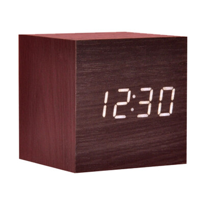 

Multicolor Wooden Clock New Modern Wood Digital LED Desk Alarm Clock Table Decor