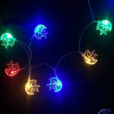 

10 LED Eid Mubarak Light String Star Moon LED Decor Lights EID Party Supplies Ramadan Muslim Islam decor lamp Party lighting