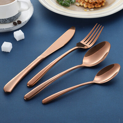 

Toponeto 4PCS Set Stainless Steel Upscale Dinnerware Flatware Cutlery Fork Spoon