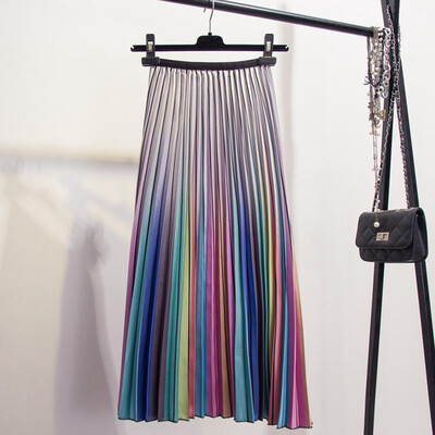 

Summer Women New Fashion Striped Printed High Waist A-line Beautiful Skirt