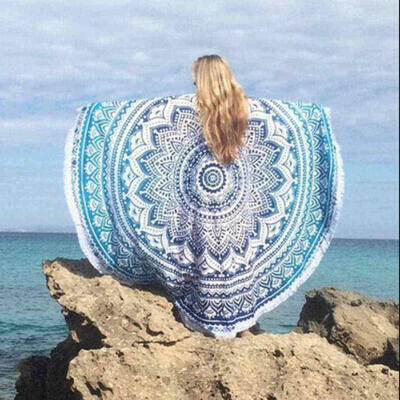 

Large Microfiber Reactive Printed Round Beach Towel Serviette De Plage Toalla Playa Beach Swim Towel 150cm H1