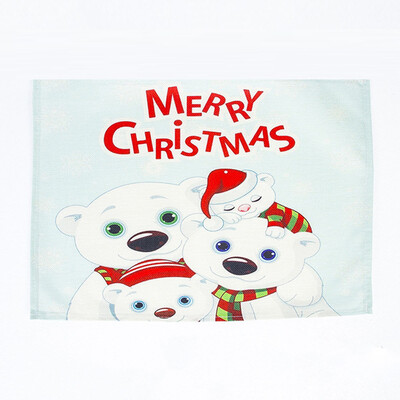 

Toponeto Bowl Fork Placemat Mat Decoration Home Party Christmas Burlap Dining Table