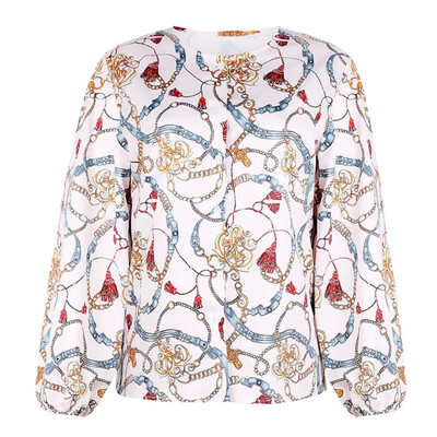 

Autumn Fashion Women Blouse Sexy Long Sleeve Boho Street Style Printed Blouse Loose Shirt Top