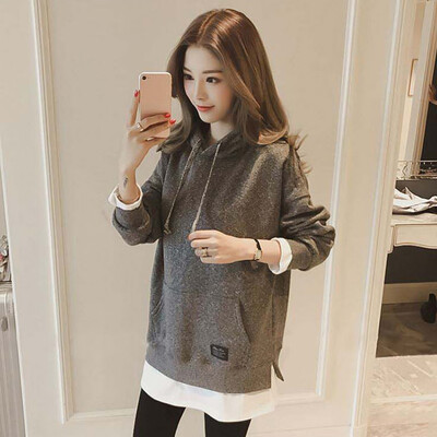 

Tailored Women Loose Patchwork Long Sleeve Hoodie Velvet Pullover Tops Sweatshirt Blouse