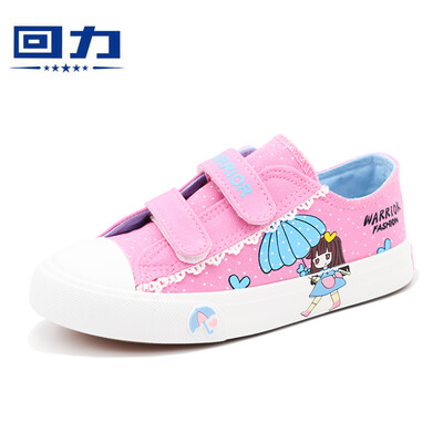 

Warrior childrens shoes 2019 spring&summer new womens canvas shoes Velcro cartoon casual shoes WZ19-310 pink 36