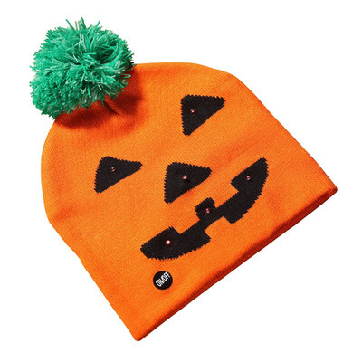 

Halloween New Led Shiny Knit Hat Childrens Adult Hat Party Supplies Pumpkin Ghost With Light Cap Halloween Decoration Hat