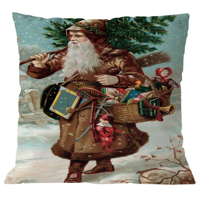 

Tailored Merry Christmas Pillow Cases Linen Sofa Cushion Cover Home Decor Pillow Core