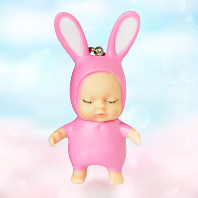 

Tailored Cute Sleeping Baby Doll Rubber Pendant Keychain Keyring Baby Toy
