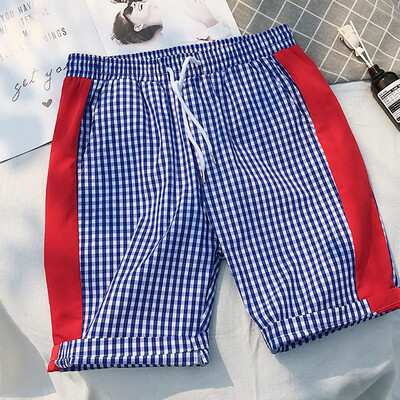 

Gobestart Fashion Mens Strapped Plaid Loose Beach Fit Sport Casual Sport Shorts Pants