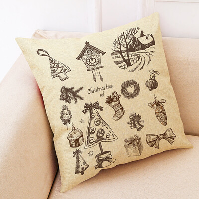 

〖Follure〗Christmas Home Decor Cushion Cover Graffi Style Throw Pillowcase Pillow Covers