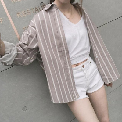 

Women Striped Long Sleeve Blouse Shirt Female Loose Blusas Femme Autumn Casual Ladies Office Blouses Top Sexy