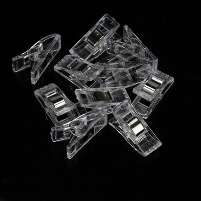 

Gobestart 50 PCS Clear Sewing Craft Quilt Binding Plastic Clips Clamps Pack