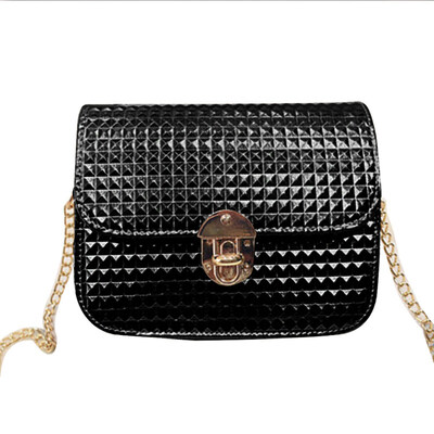 

Retro Women Embossed Faux Leather Twist Lock Rivet Pouch Crossbody Shoulder Bag
