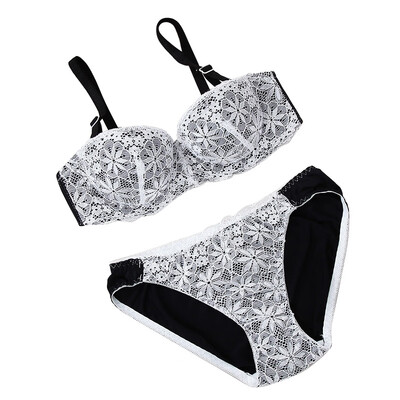 

Sexy Seamless Wire Free lace bra breasts Push Up One Piece sexy Back Closure Tow underwear Women Bra Set