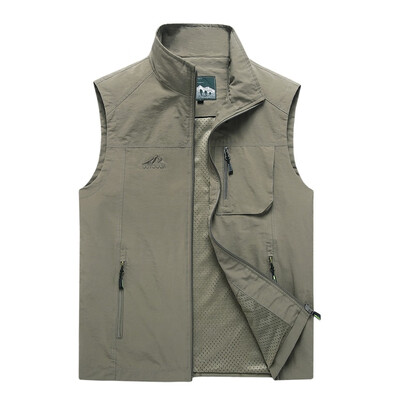 

Toponeto Fashion Men Casual Solid Outdoor Quick-drying Vest Jacket Tops Blouse