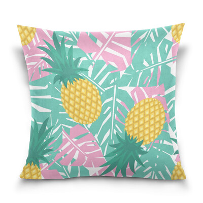 

ALAZA 16 X 16 inch Pillow Case Decorative Cushion Cover Pineapple With Leaves Pattern Pillowcase
