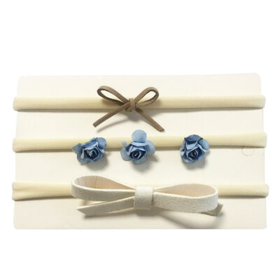 

3 PcsSet Kids Baby Girl Floral Bow Elastic Headbands Princess Holiday Party Hair Accessories Baby Photography Band Headwear