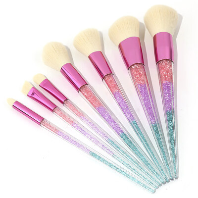 

7pcs Transparent Crystal Makeup Brush Diamond Handle Makeup Make up Brush Set Beauty Tools