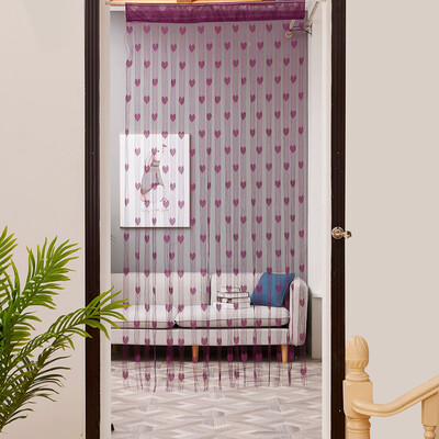 

Gobestart 50x200cm Love Heart String Curtain Window Door Divider Sheer Curtain Valance