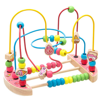 

Siaonvr Wooden Childrens Beads Candy Beads Puzzle Jigsaw Educational Toy For Kids