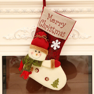 

Siaonvr 45x29cm Chrismas Santa Claus Socks Candy Bag Santa Claus Snowman Socks Gifts Bag