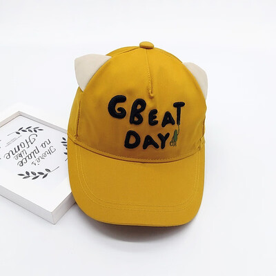 

Babyage Cartoon Cat Baby Hat Summer Boy Girl Visor Cap With Ear Cute Kids Visor Caps Sun Hats Accessories