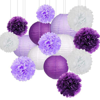 

Gobestart Paper Flower Ball Paper Lantern Set Birthday Party Wedding Decoration 15pcsset