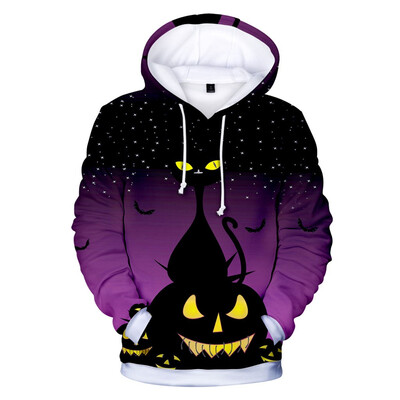 

Toponeto Mens Casual Scary Halloween Lover 3D Print Party Long Sleeve Coat Top Blouse