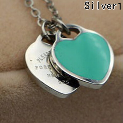 

Love rose heart double oil chain wholesale Hot blue short gold